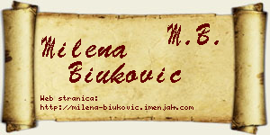 Milena Biuković vizit kartica
